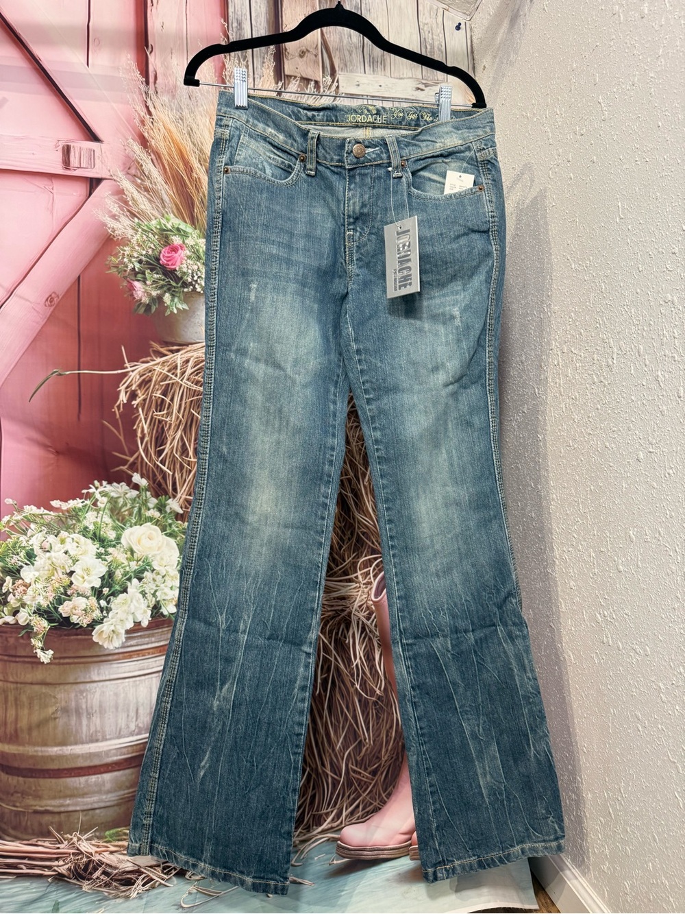Jordache Blue Flare Jeans - Wide Leg Denim NEW Size 27